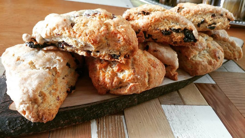 Two layers of delicious looking scones