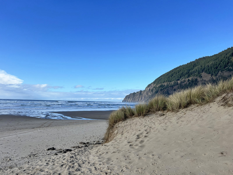 A beautiful February sunny day at the beach in Manzanita, OR.
