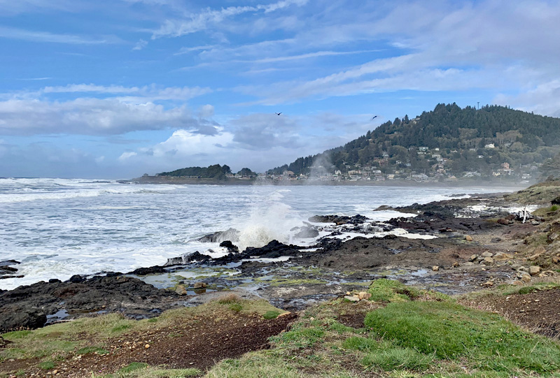 View of Yachats Village from across the bay