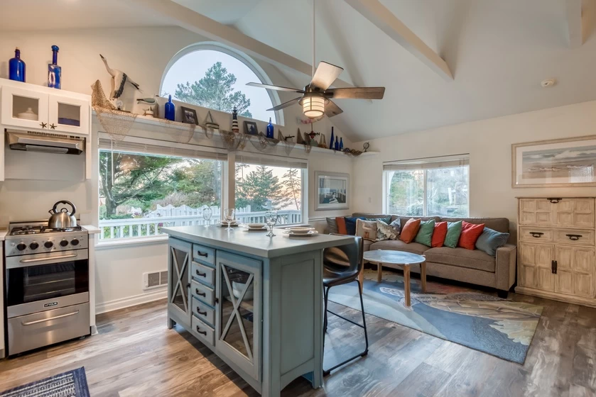 Open-concept kitchen and living room