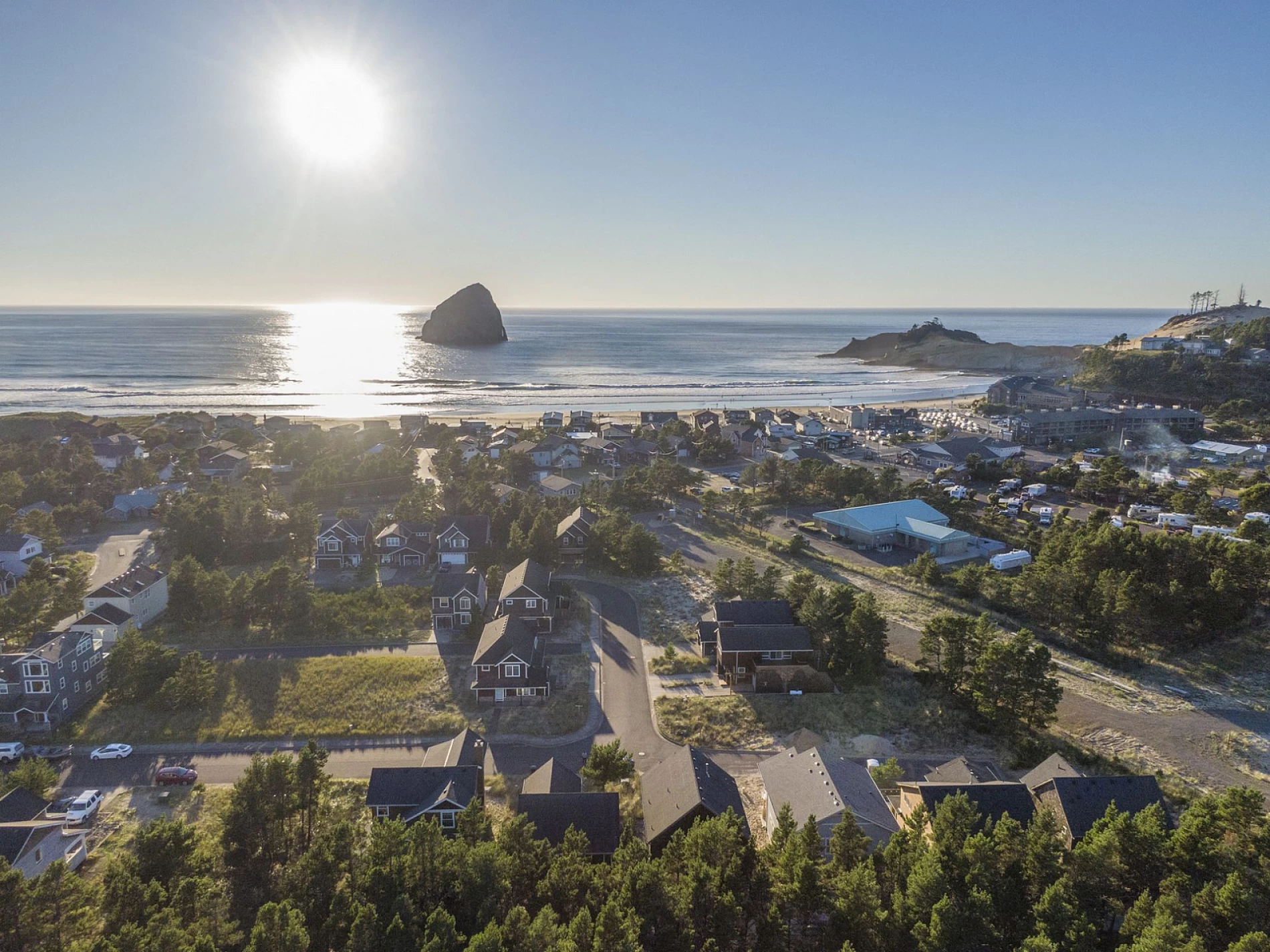 Ocean view coastal town