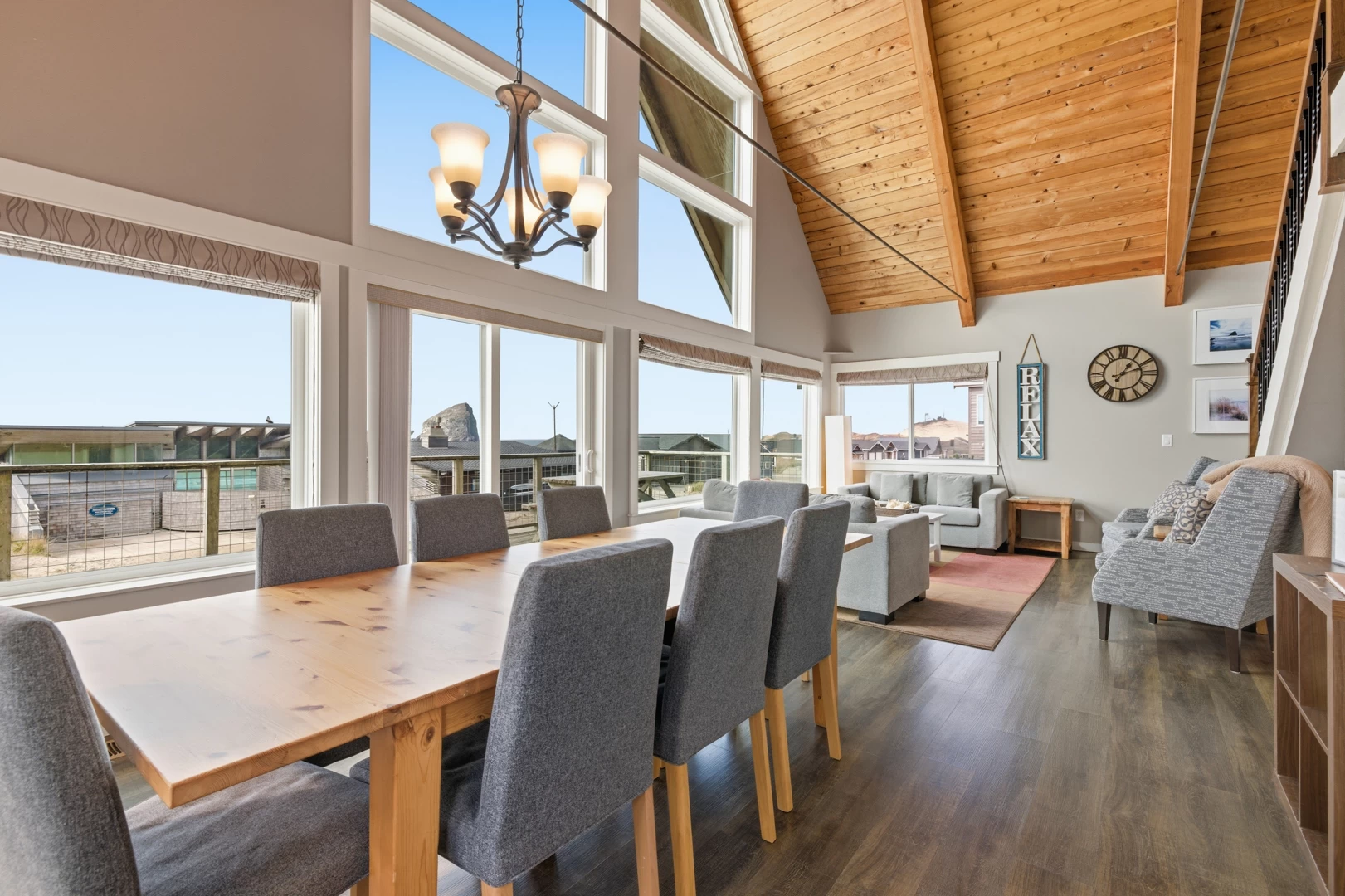 Open-concept dining and living room
