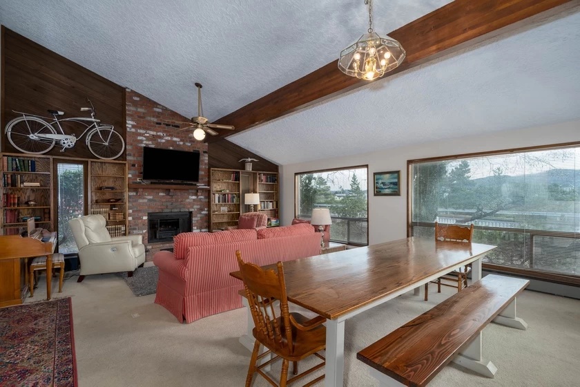 Open-concept living and dining room