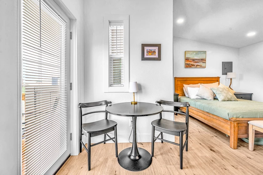 Master bedroom with seating area