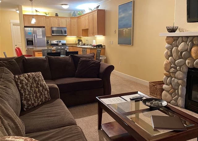 Open-concept living and kitchen
